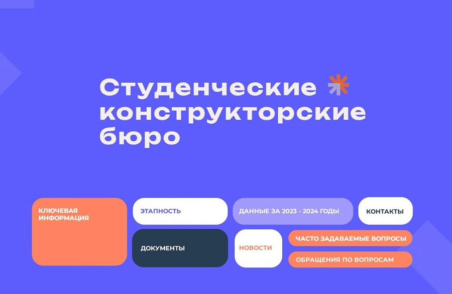 Сайт студенческих конструкторских бюро